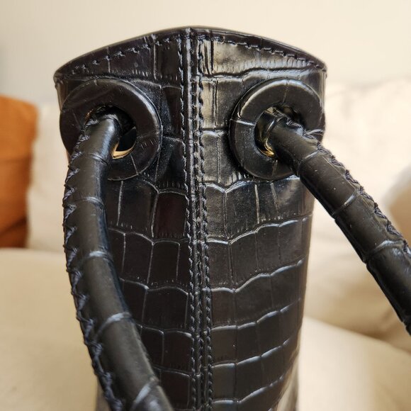 Elleme Paris “Vosges” Croc-Embossed Patent Leather Bucket Bag - EUC - Picture 6 of 15
